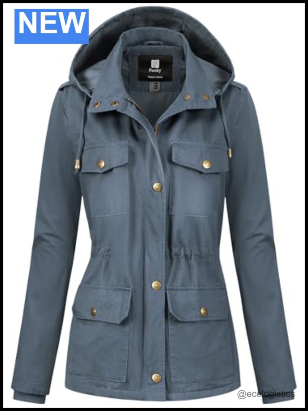 Women's Cotton Anorak Lightweight Military Jacket with Removable Hood